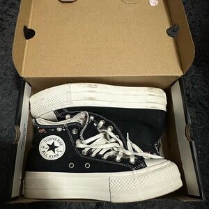 Converse Black and White Platform Sneakers